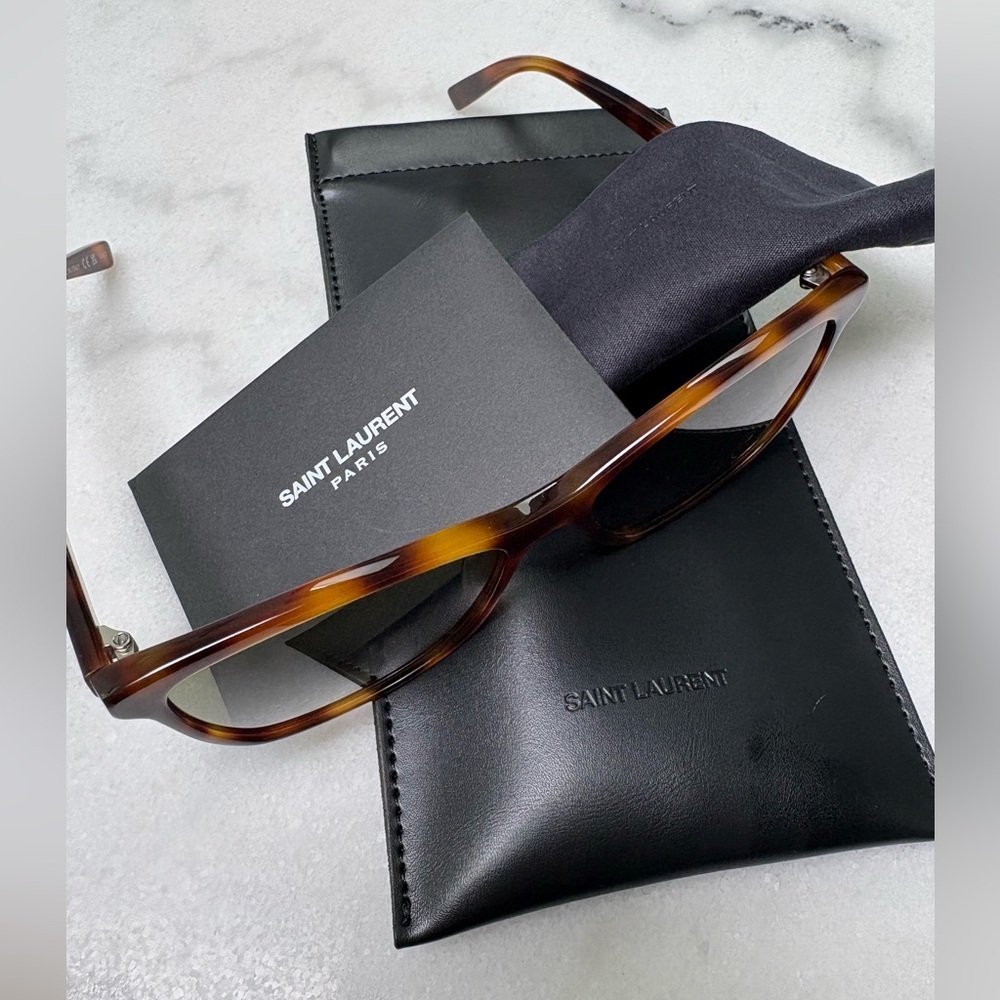 Saint Laurent SL 502 003 Havana Green Sunglasses NWT Full Set - Picture 3 of 7